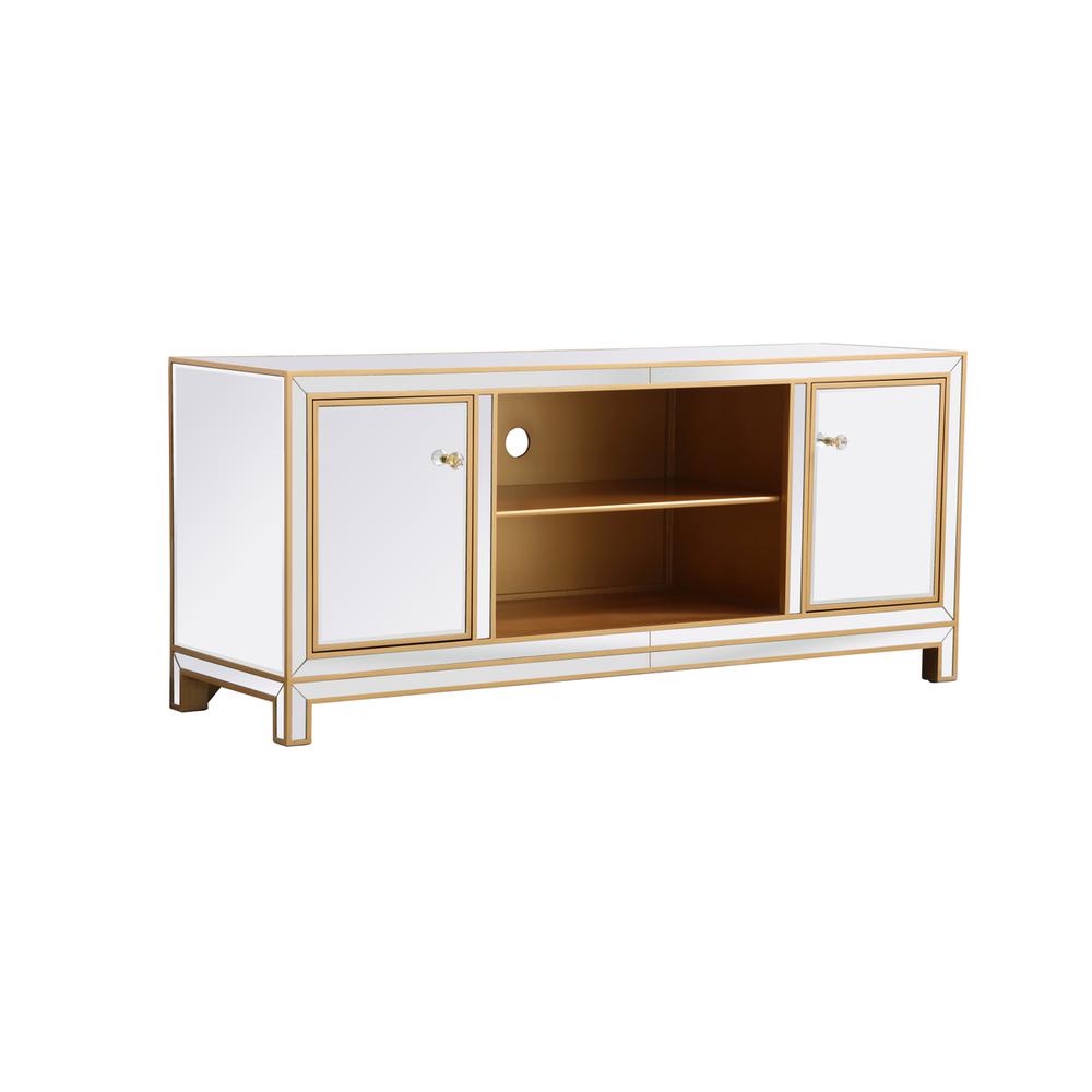 Reflexion 60 In. Mirrored Tv Stand In Gold. Picture 4