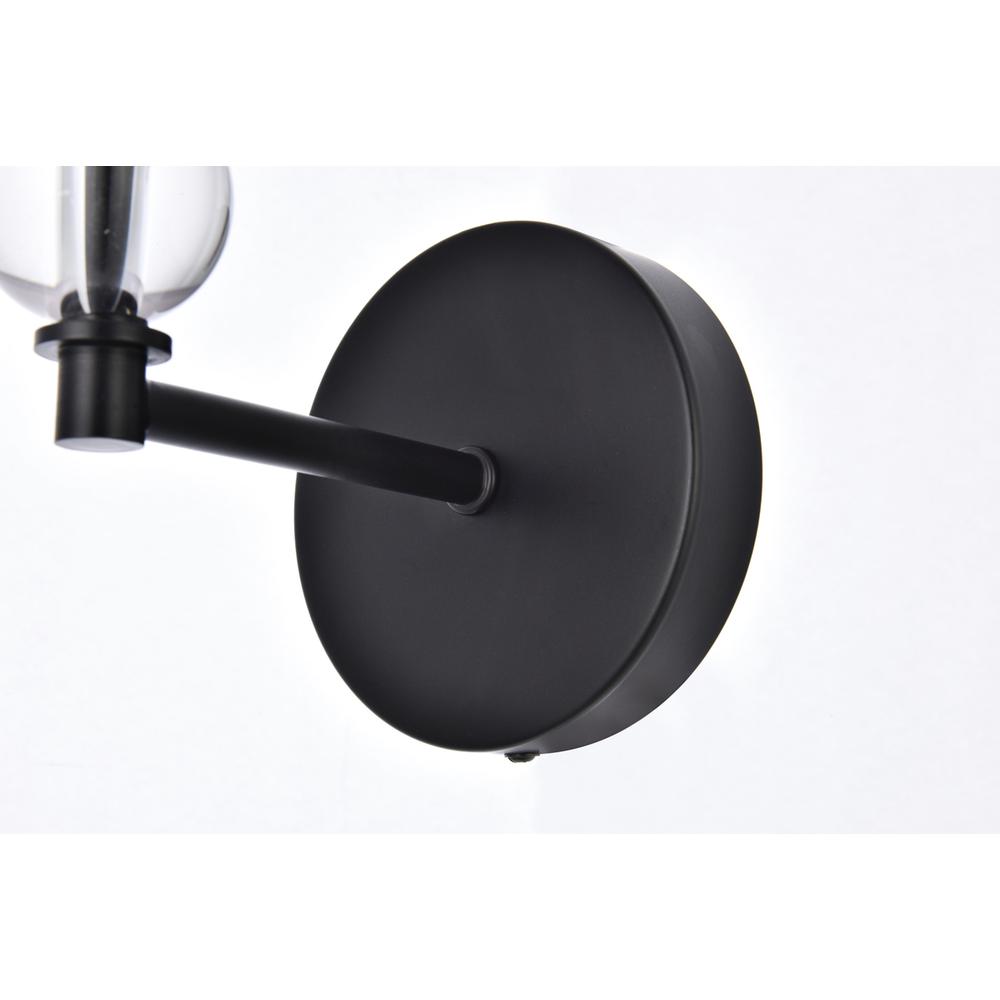 Bethany 1 Light Bath Sconce In Black With White Fabric Shade. Picture 3