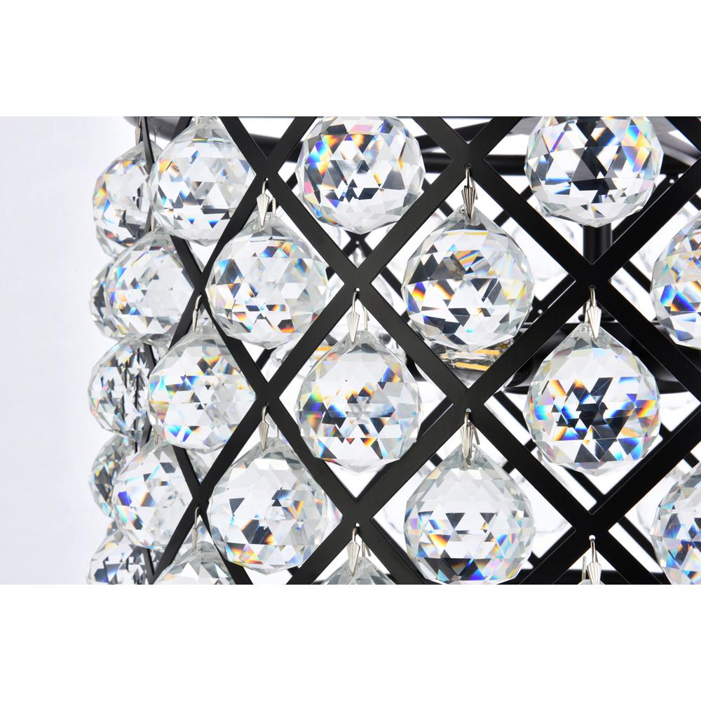Madison 6 Light Matte Black Pendant Clear Royal Cut Crystal. Picture 4