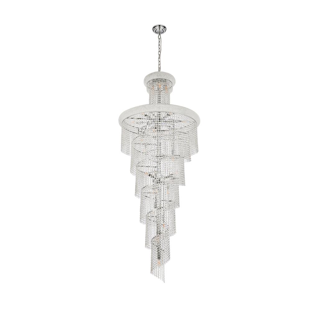 Spiral 28 Light Chrome Chandelier Clear Royal Cut Crystal. Picture 5
