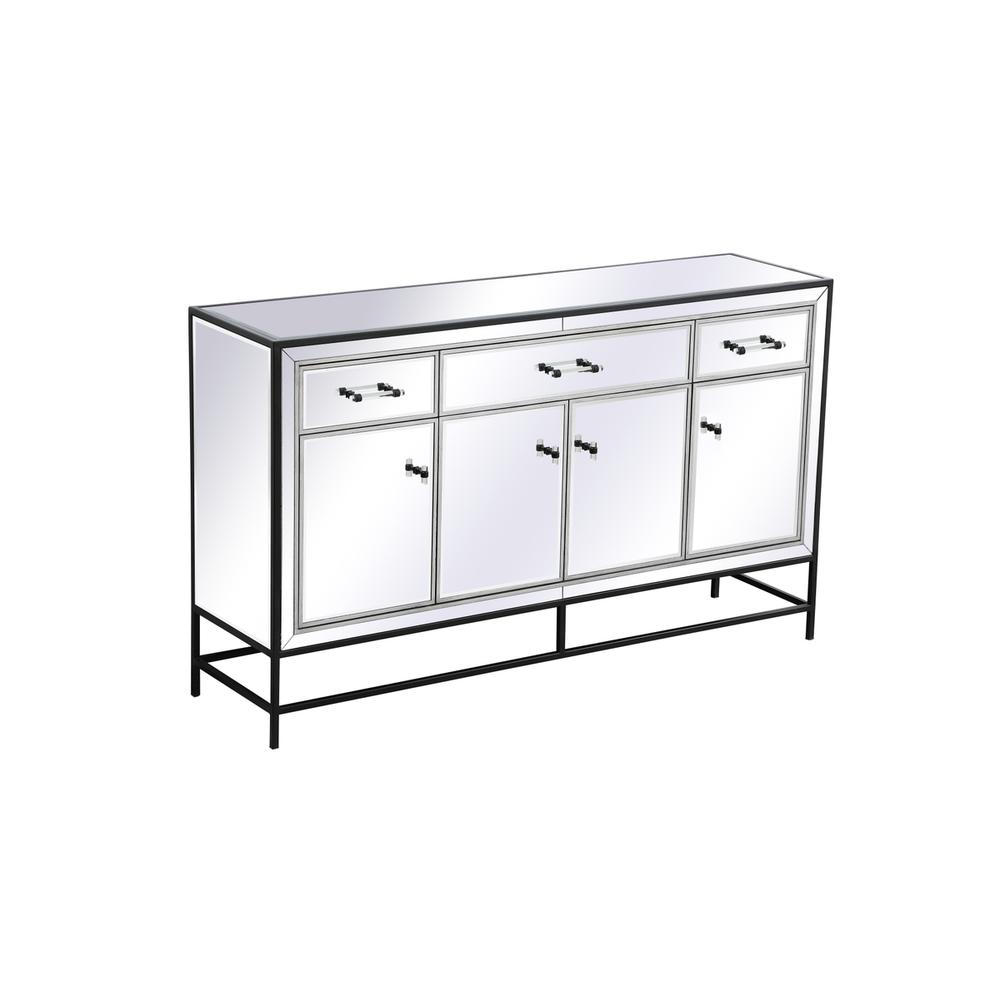 James 60 In. Mirrored Credenza In Black. Picture 5