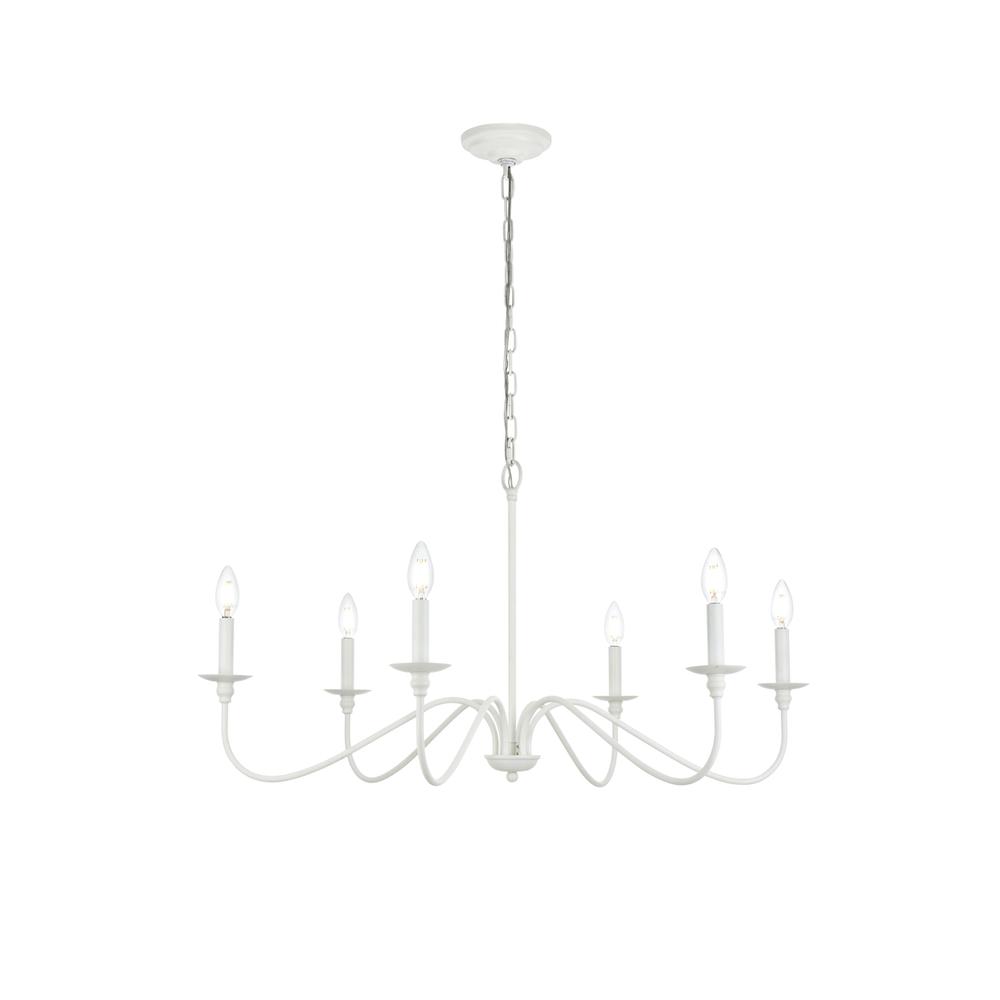 Rohan 30 Inch Chandelier In White. Picture 1