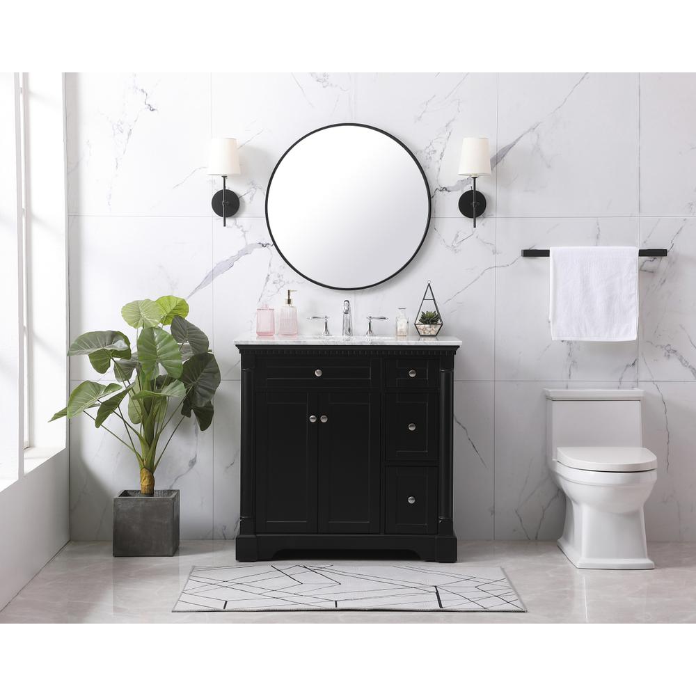 36 Inch Single Bathroom Vanity Set In Black. Picture 4