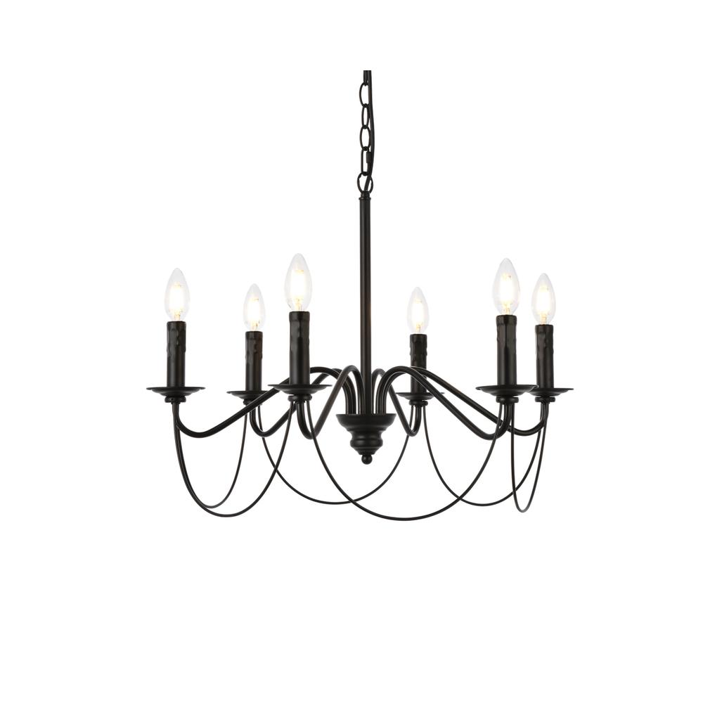Westley 6 Lights Pendant In Black. Picture 2