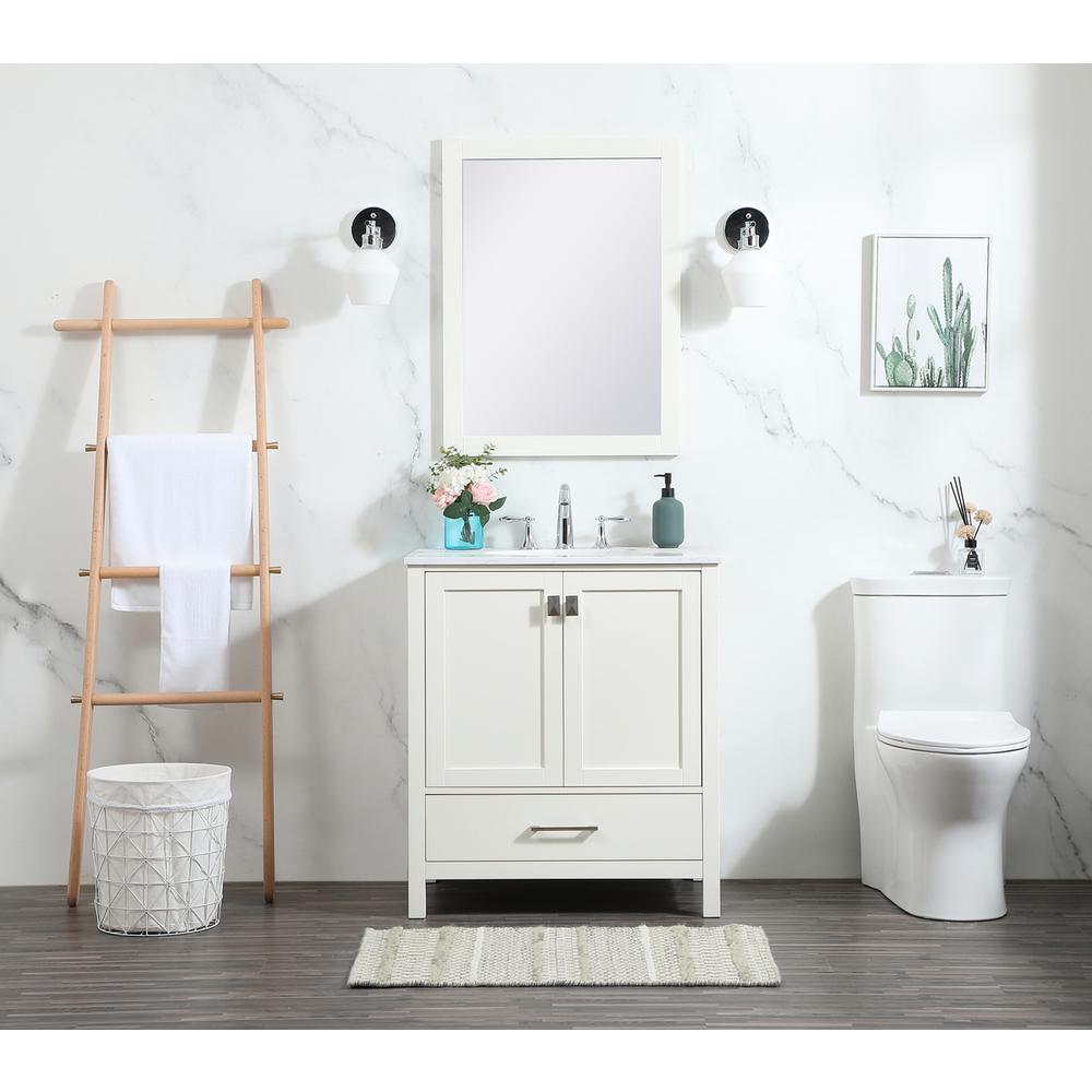 30 Inch Single Bathroom Vanity In White. Picture 4