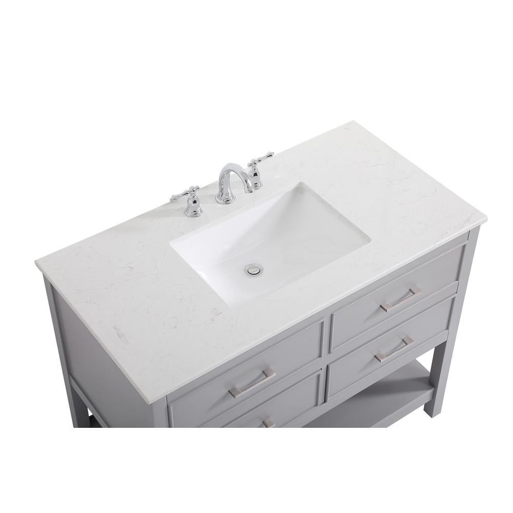 42 Inch Single Bathroom Vanity In Gray. Picture 10