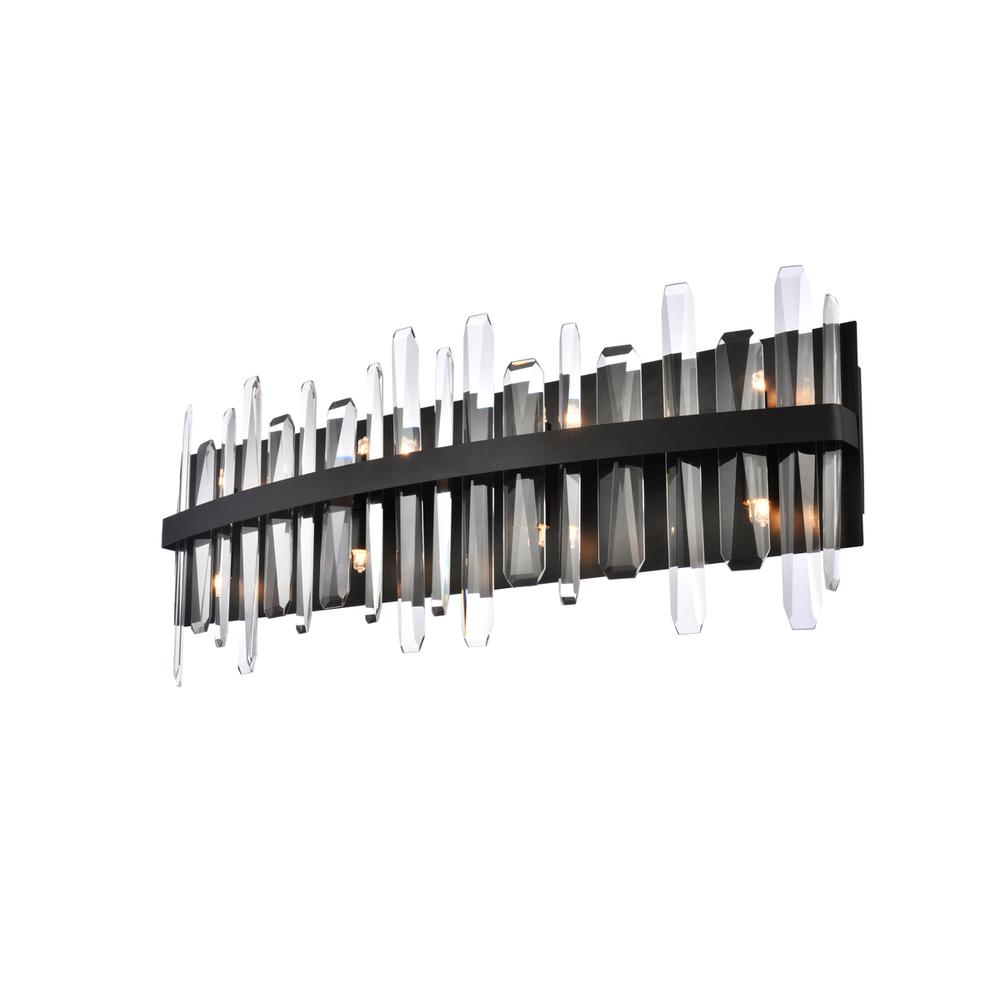 Serena 30 Inch Crystal Bath Sconce In Black. Picture 2