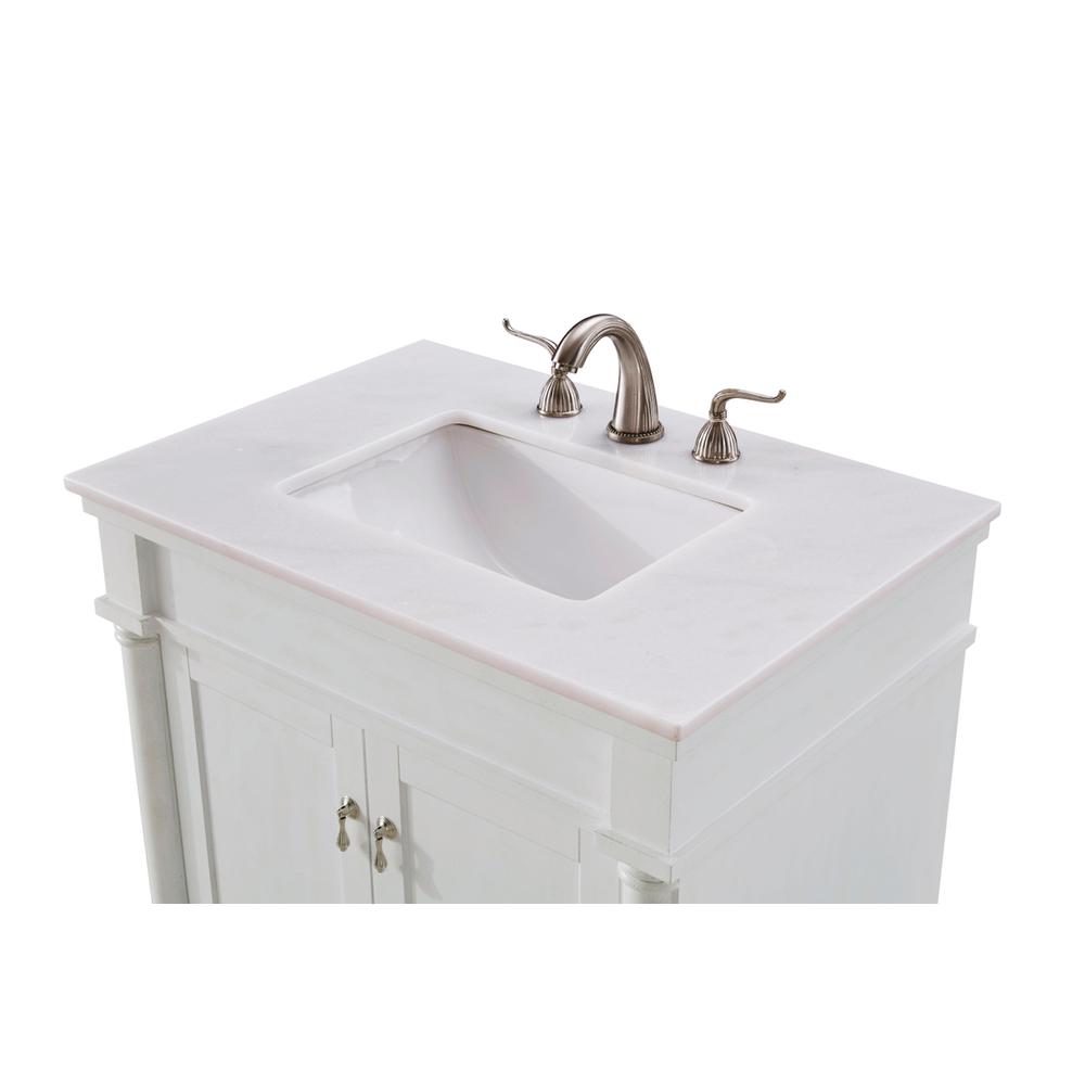 30 In. Single Bathroom Vanity Set In Antique White. Picture 4
