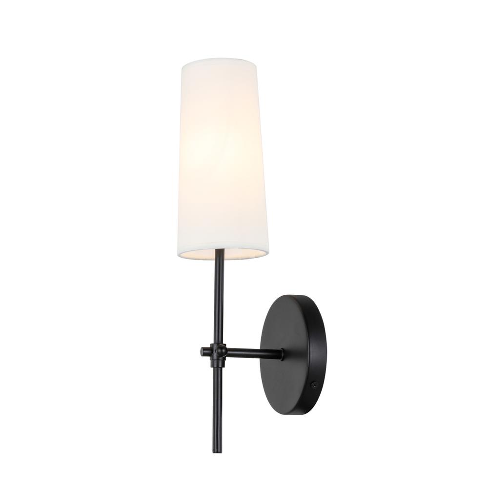 Mel 1 Light Black And White Shade Wall Sconce. Picture 8
