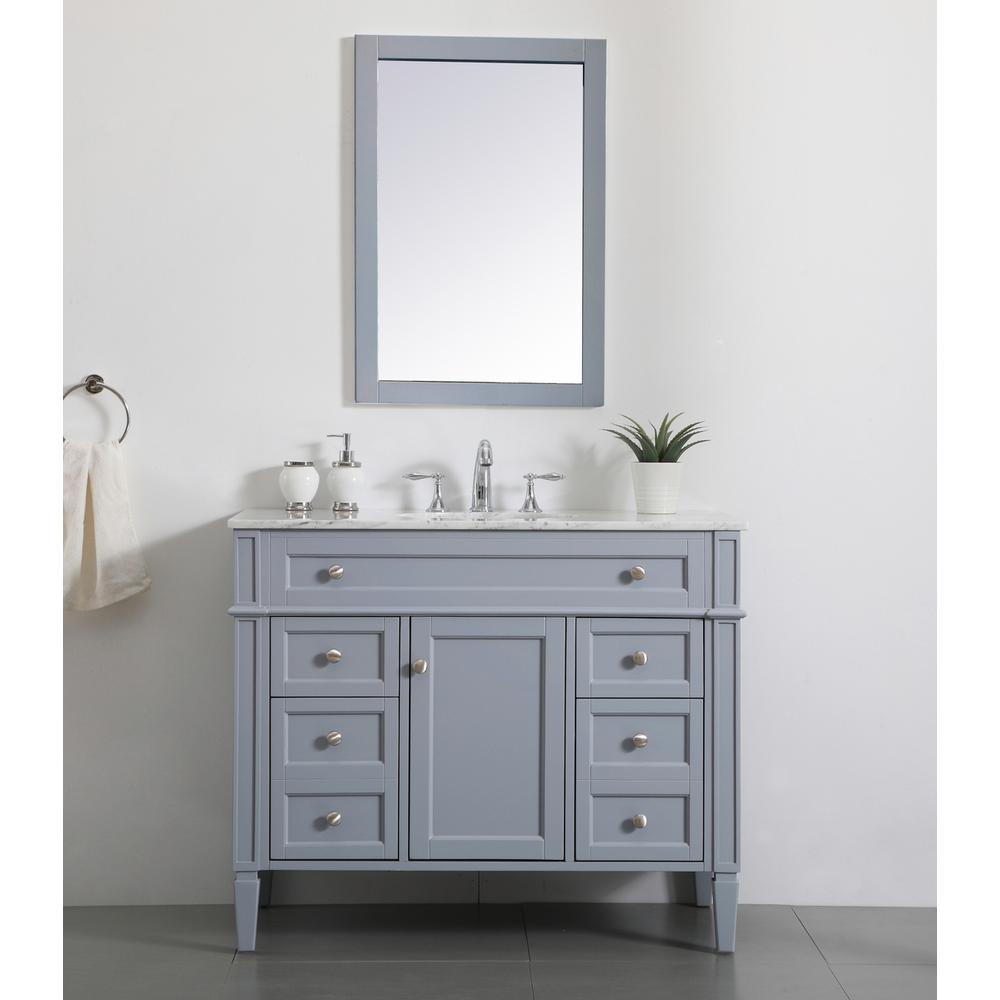 42 Inch Single Bathroom Vanity In Grey. Picture 13