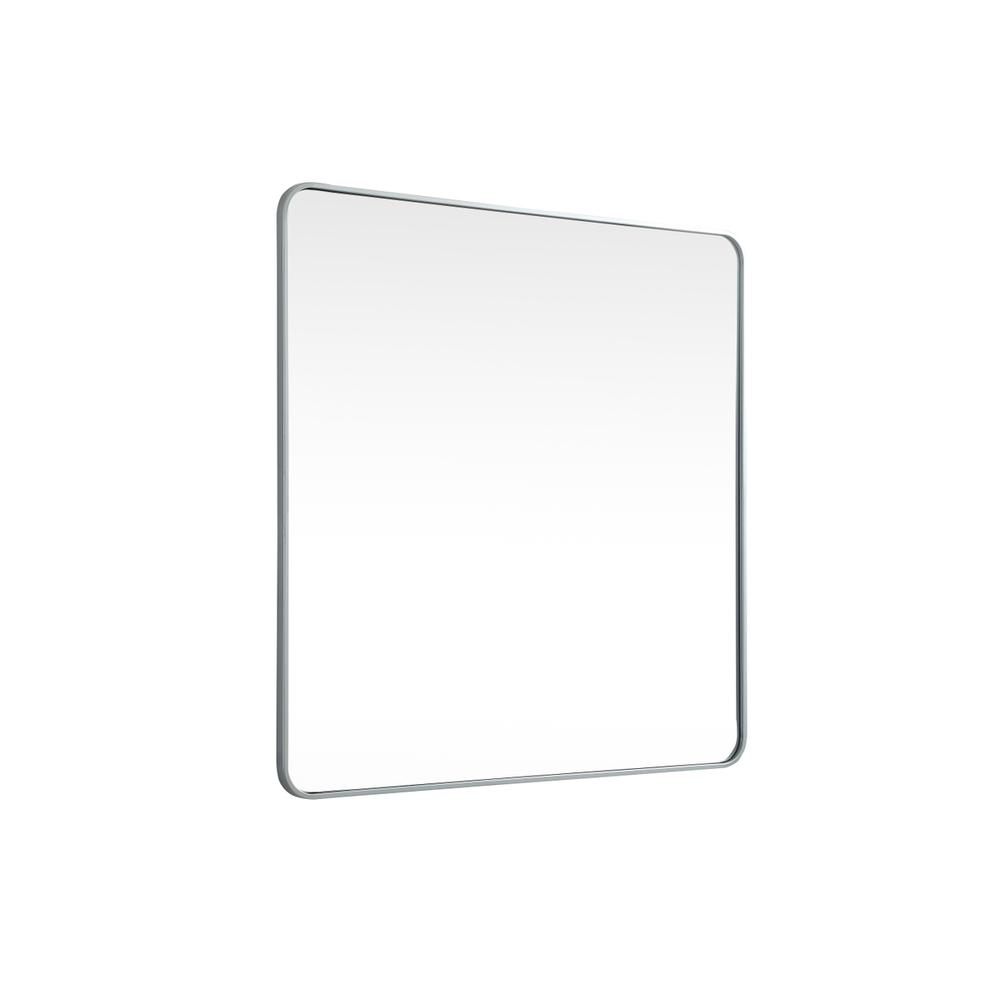 Soft Corner Metal Square Mirror 42X42 Inch In Silver. Picture 7