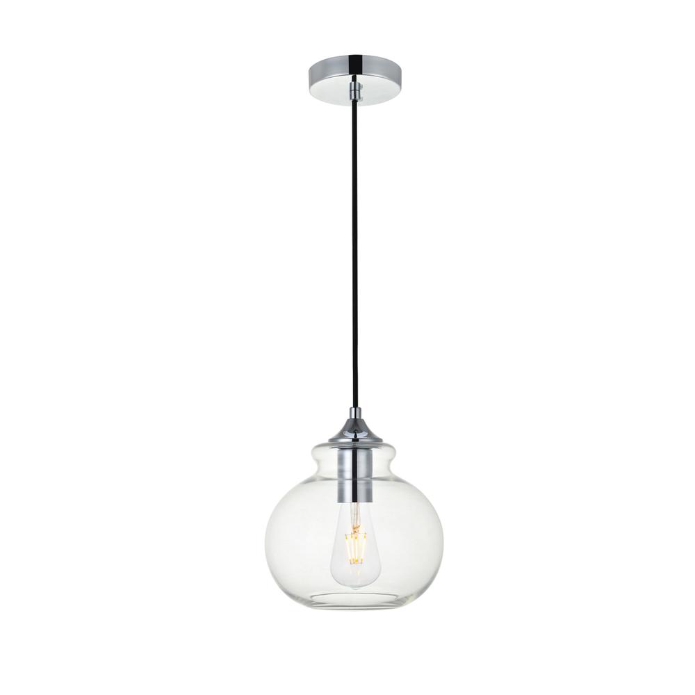 Destry 1 Light Chrome Pendant With Clear Glass. Picture 1