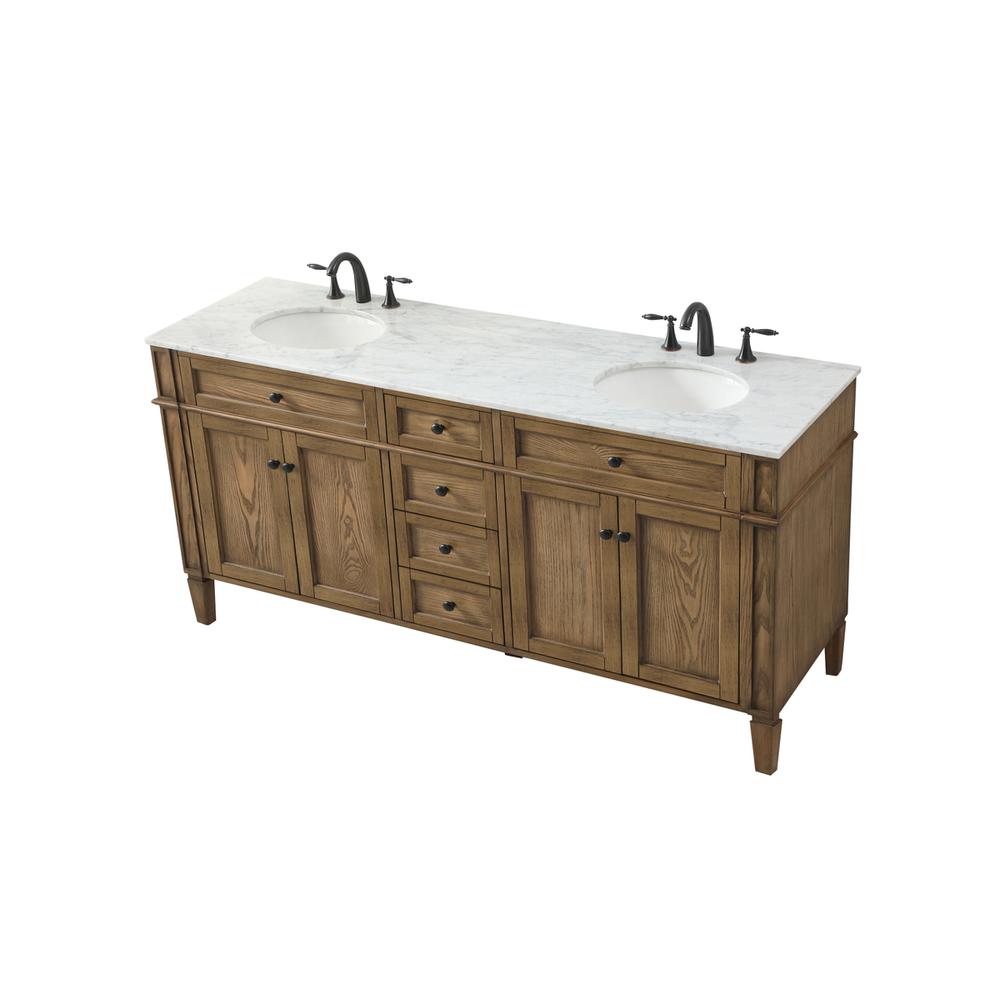 72 Inch Double Bathroom Vanity In Driftwood. Picture 8