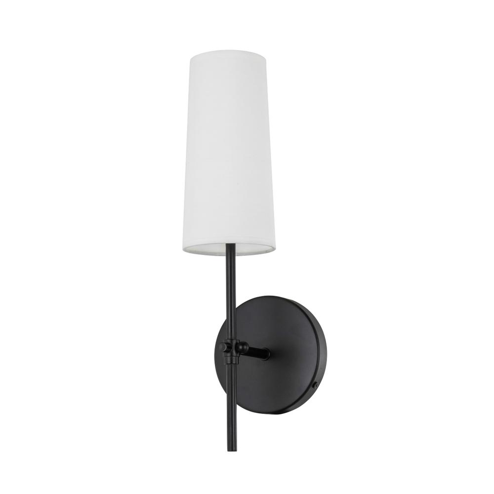 Mel 1 Light Black And White Shade Wall Sconce. Picture 3