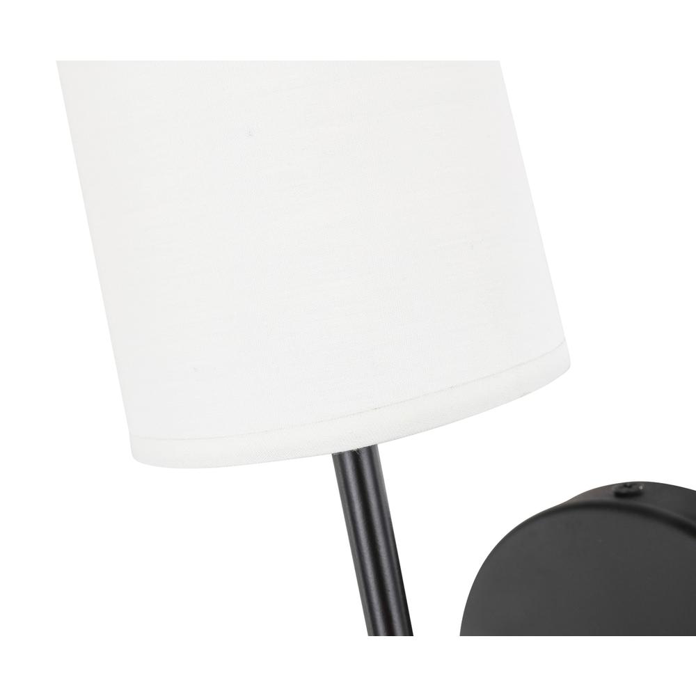 Mel 1 Light Black And White Shade Wall Sconce. Picture 10