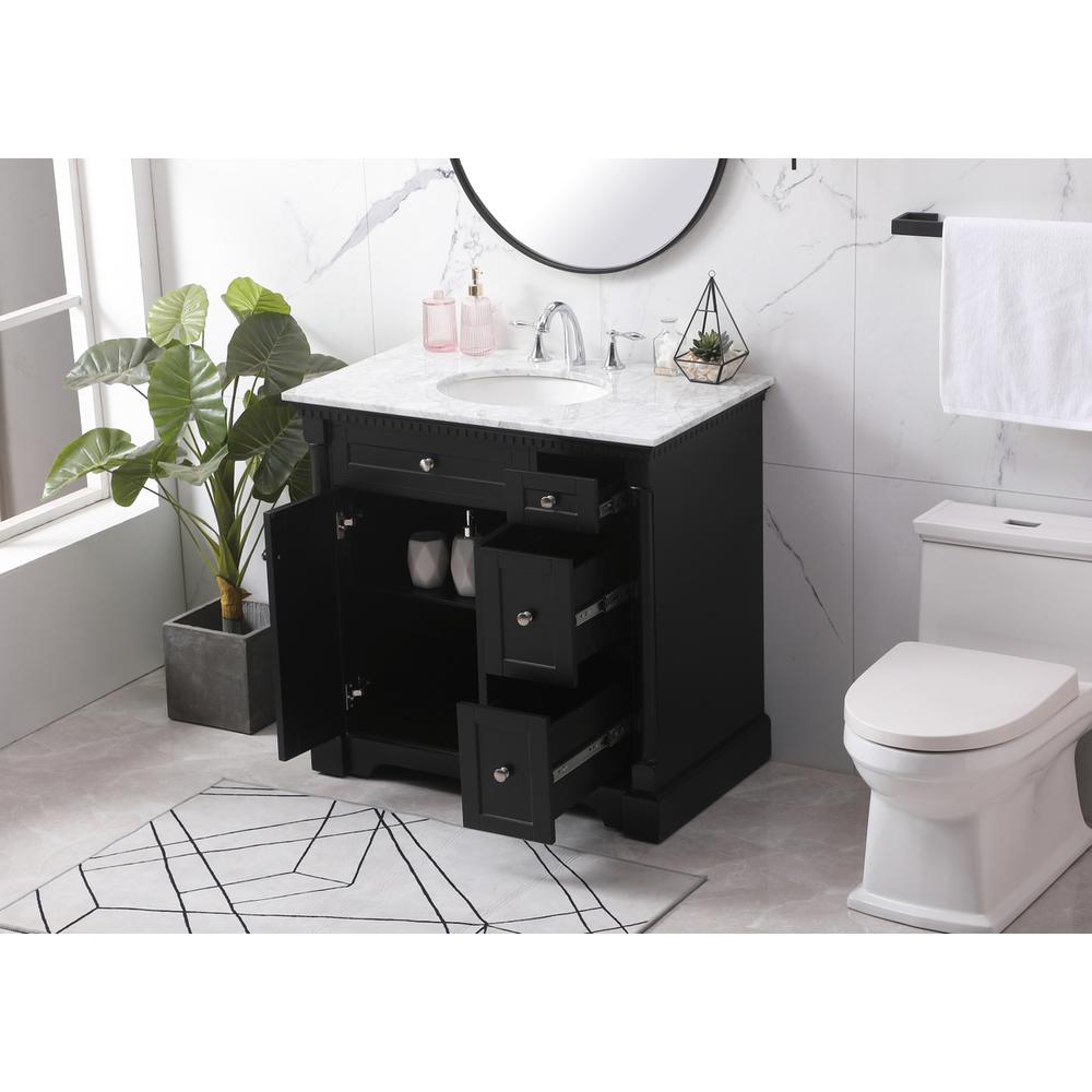 36 Inch Single Bathroom Vanity Set In Black. Picture 3