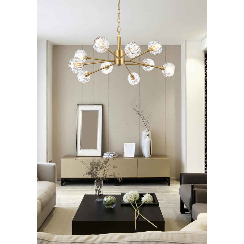 Graham 10 Light Pendant In Gold. Picture 7