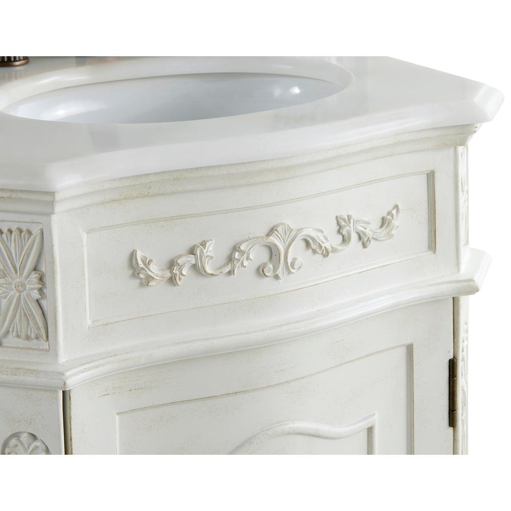 21 Inch Single Bathroom Vanity In Antique White. Picture 5