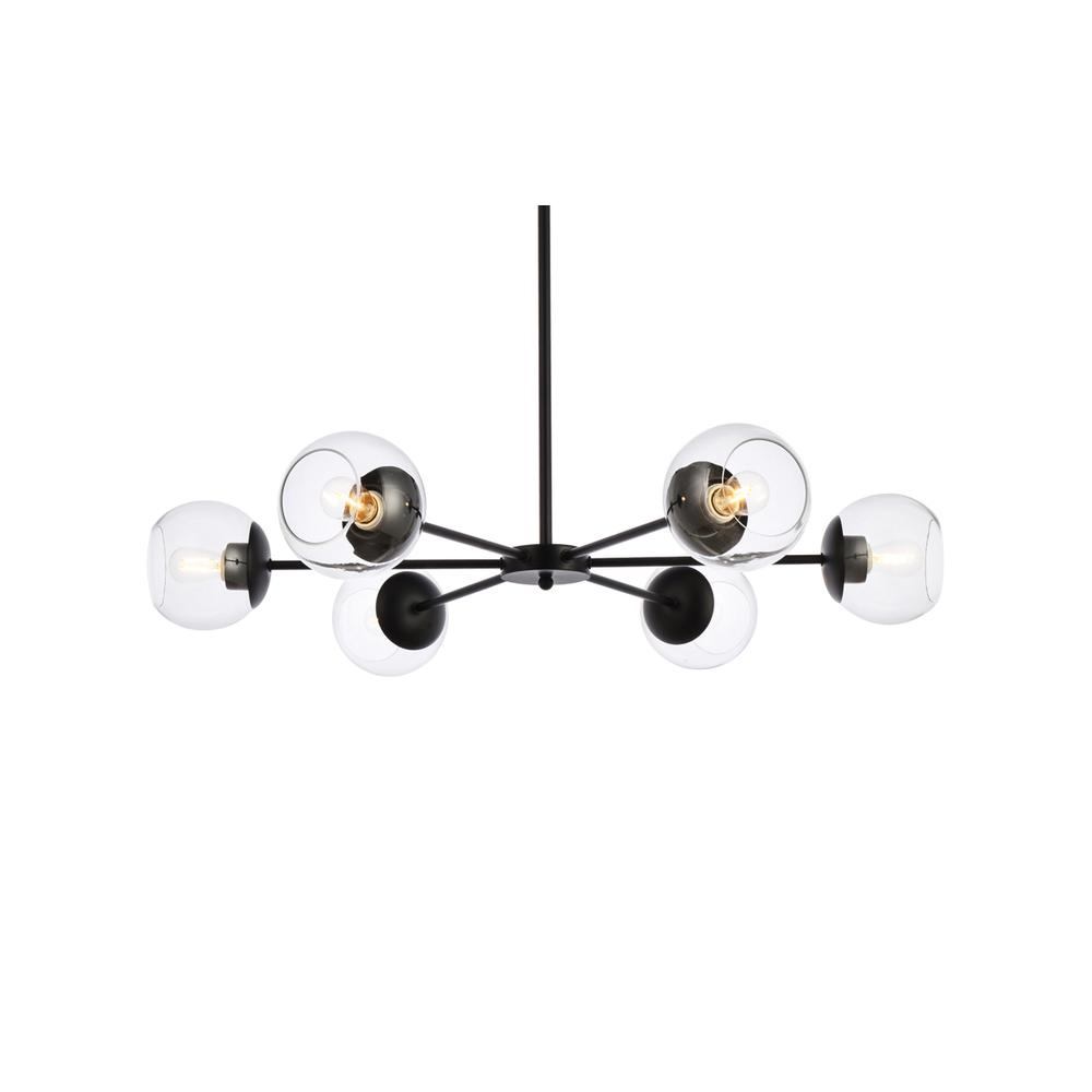 Briggs 36 Inch Pendant In Black With Clear Shade. Picture 2