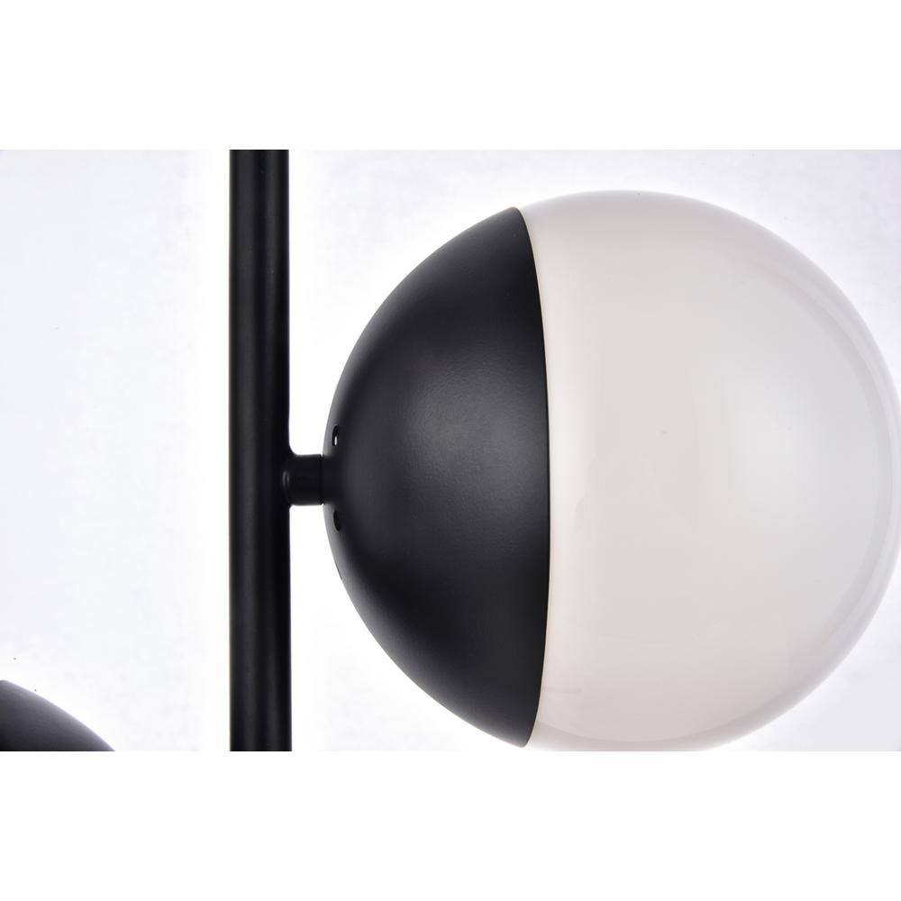 Eclipse 2 Lights Black Table Lamp With Frosted White Glass. Picture 5