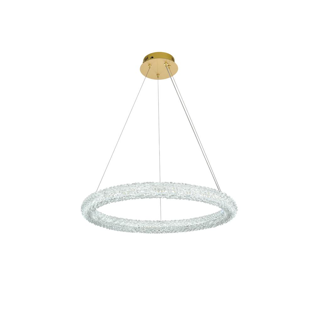 Bowen 26 Inch Adjustable Led Chandelier In Satin Gold. Picture 3