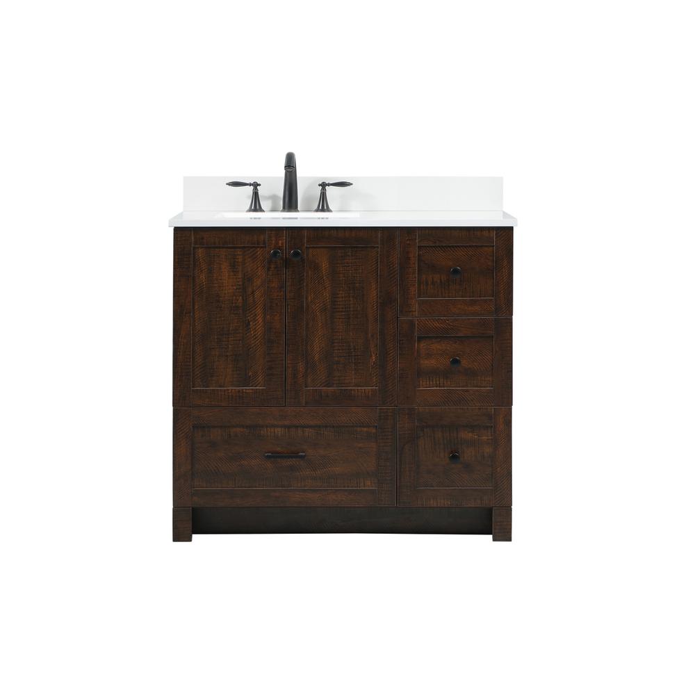 36 Inch Single Bathroom Vanity In Expresso With Backsplash. Picture 1