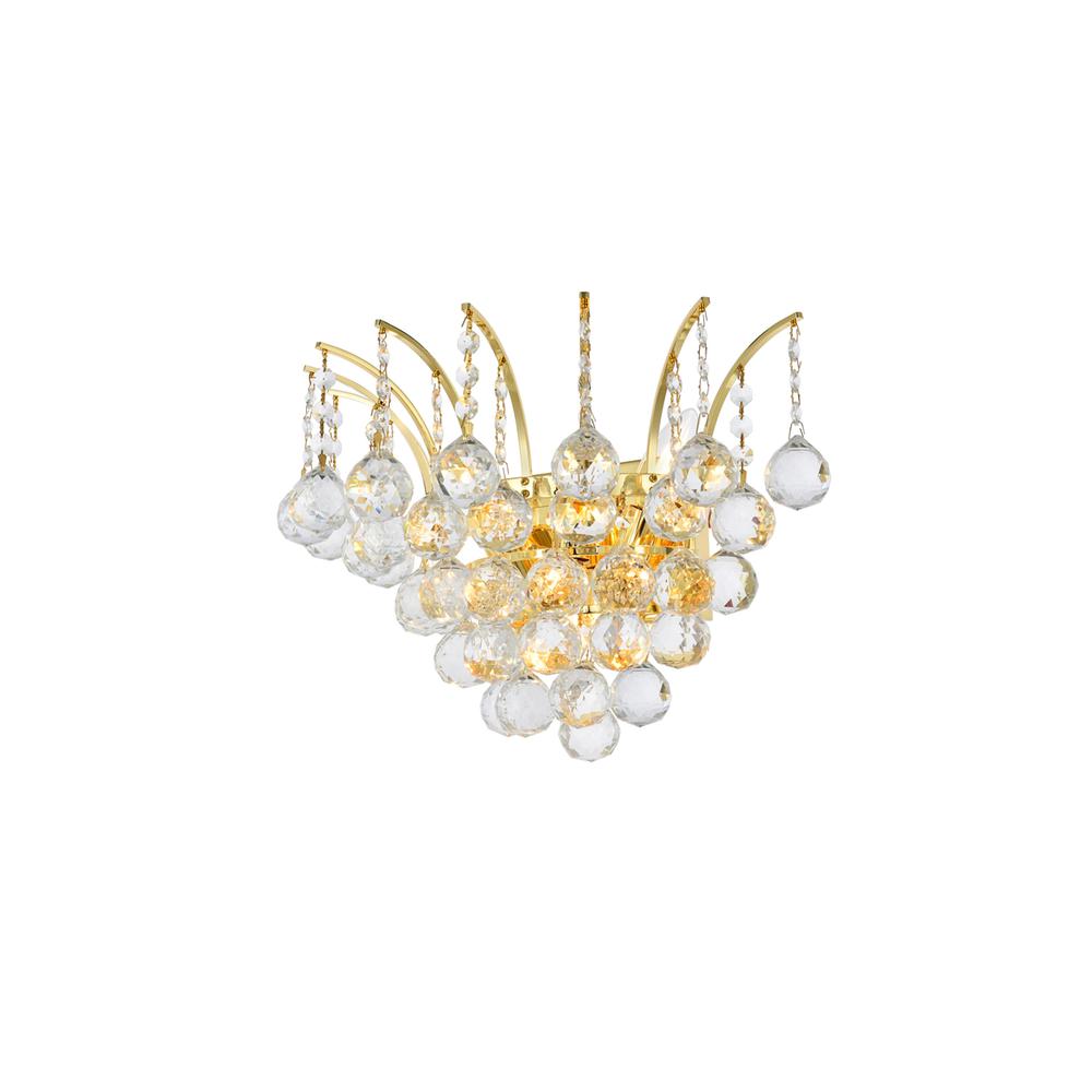 Victoria 3 Light Gold Wall Sconce Clear Royal Cut Crystal. Picture 2