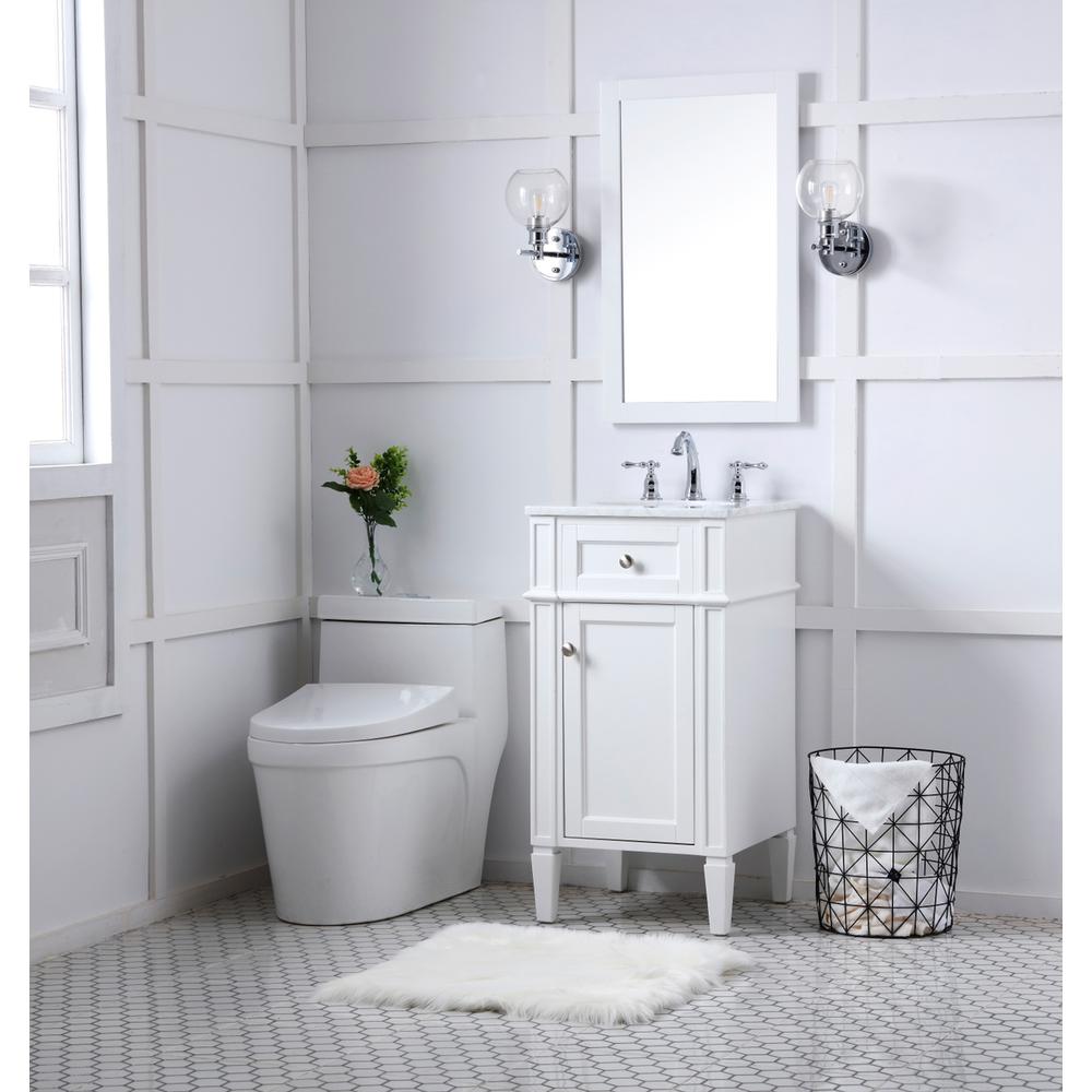 18 In. Single Bathroom Vanity Set In White. Picture 9