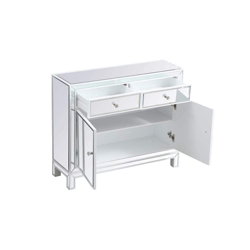 38 Inch Mirrored End Table In White. Picture 6
