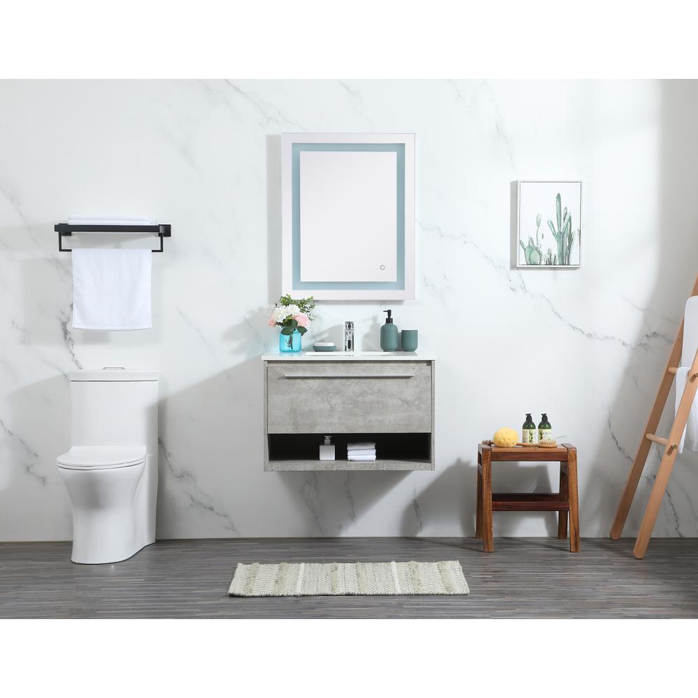 30 Inch Single Bathroom Vanity In Concrete Grey. Picture 4