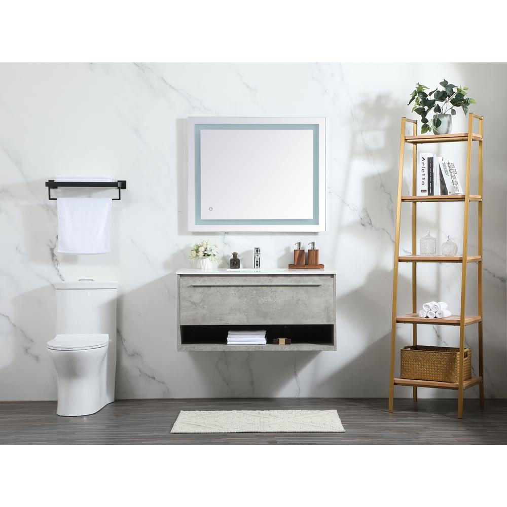 40 Inch Single Bathroom Vanity In Concrete Grey. Picture 4