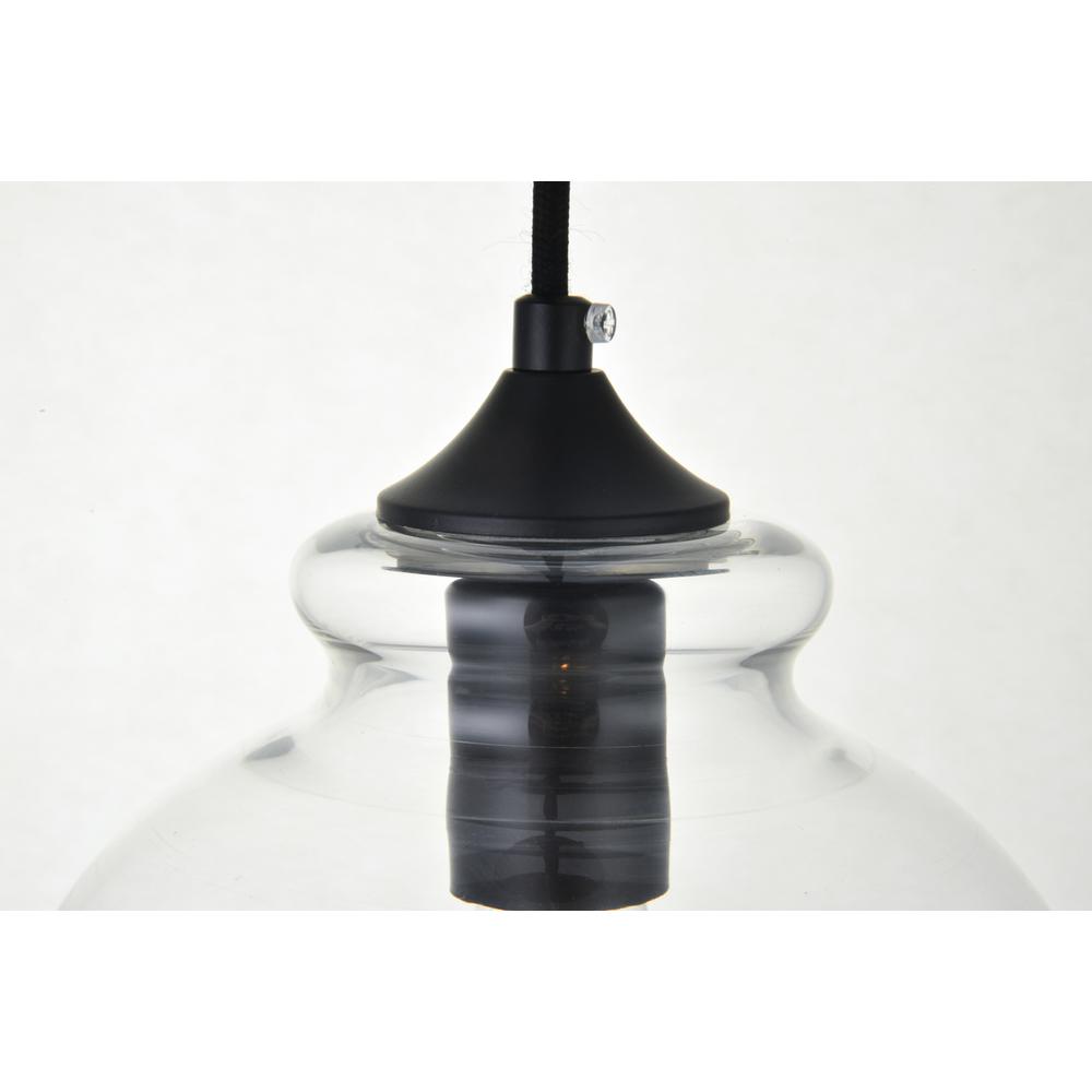 Destry 1 Light Black Pendant With Clear Glass. Picture 3