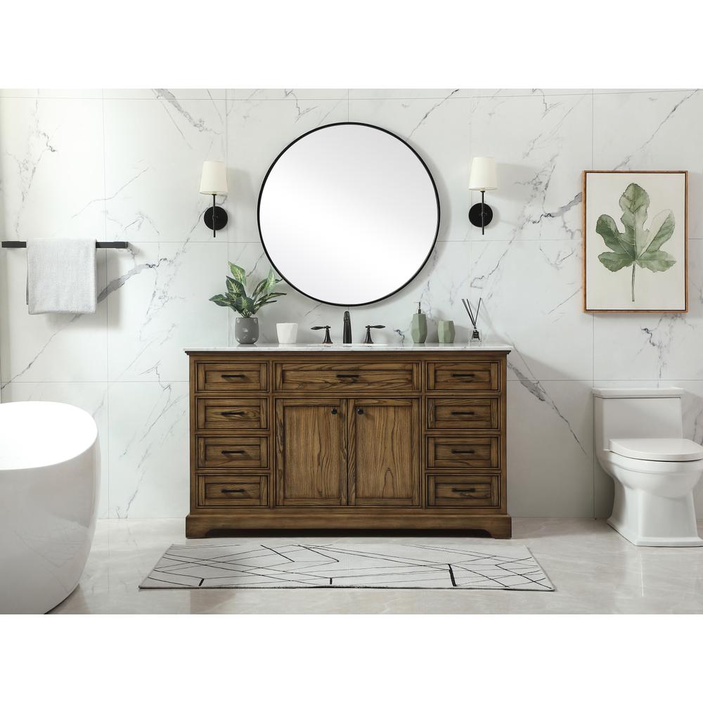 60 Inch Single Bathroom Vanity In Driftwood. Picture 4