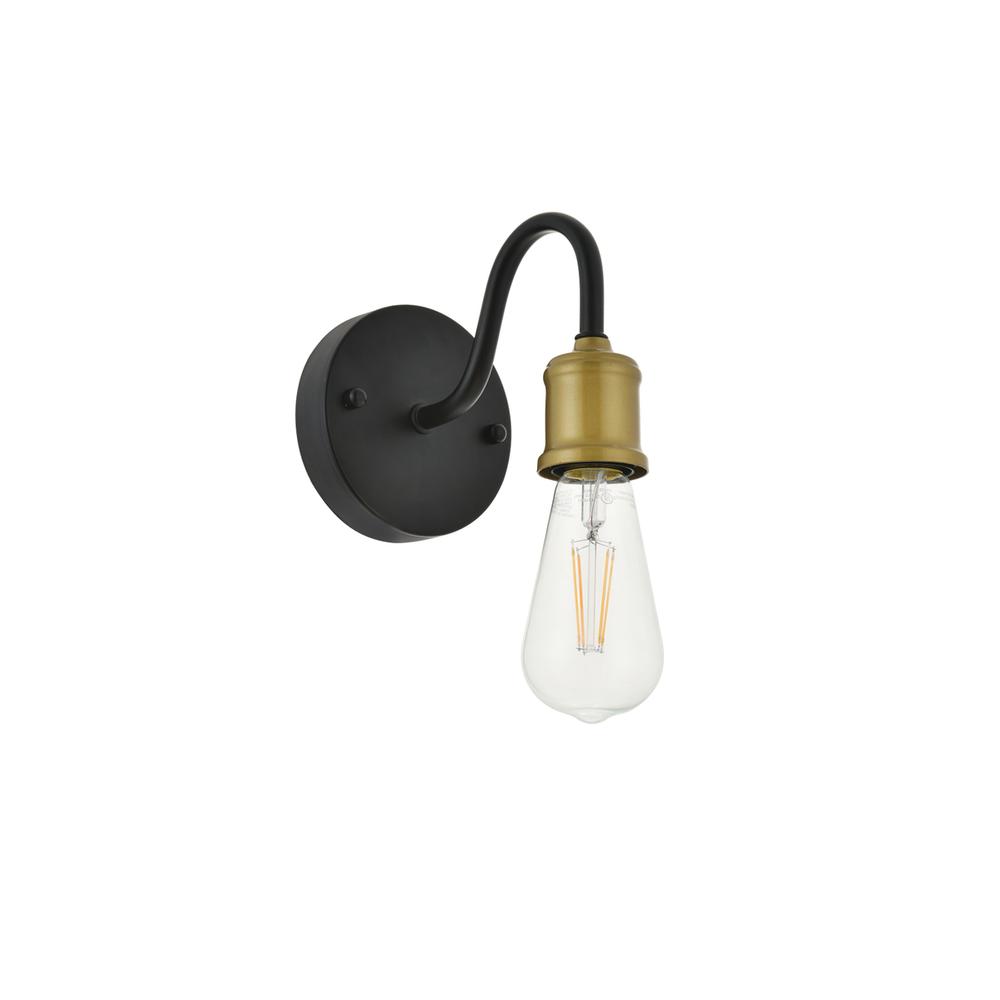 Serif 1 Light Brass And Black Wall Sconce. Picture 4