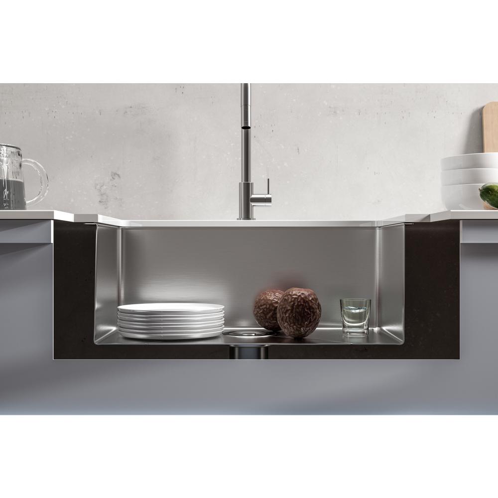 Stainless Steel Undermount Kitchen Sink L27''X W18'' X H10". Picture 5