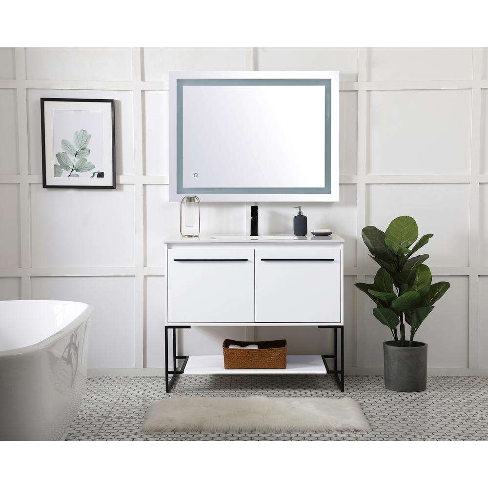 48 Inch  Single Bathroom Vanity In Concrete Grey. Picture 6