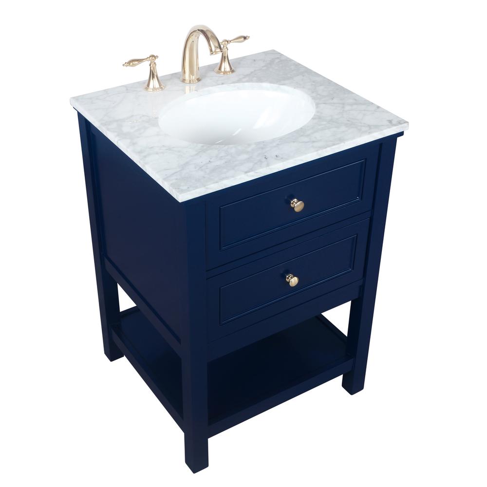 24 Inch Single Bathroom Vanity In Blue. Picture 8