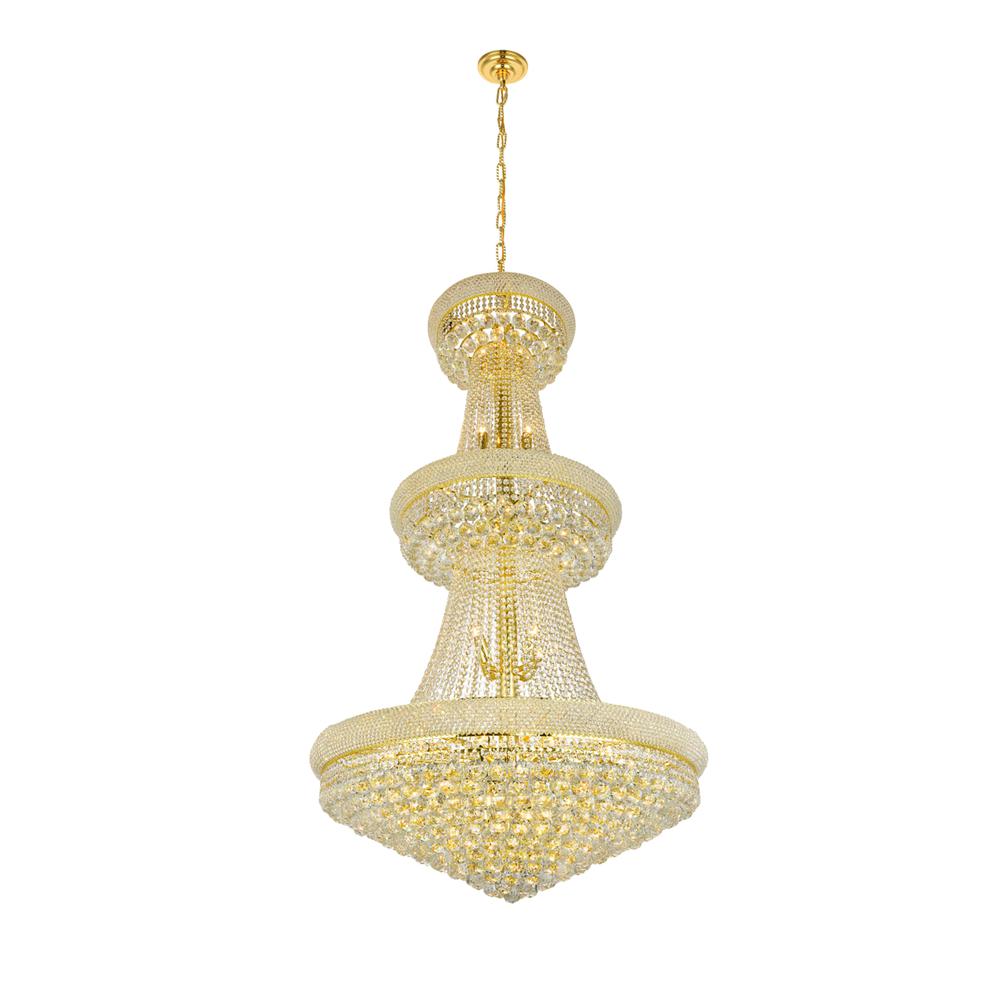 Primo 32 Light Gold Chandelier Clear Royal Cut Crystal. Picture 6