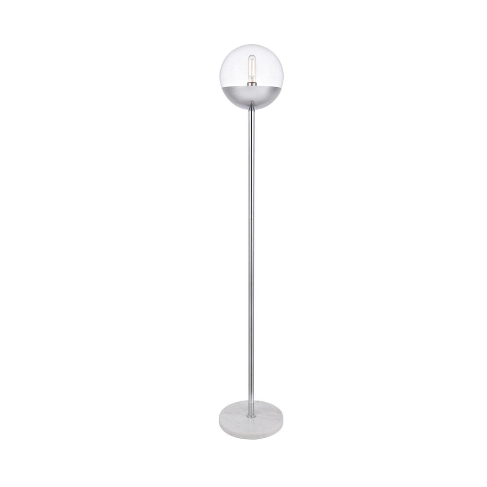 Eclipse 1 Light Chrome Floor Lamp With Clear Glass. Picture 1