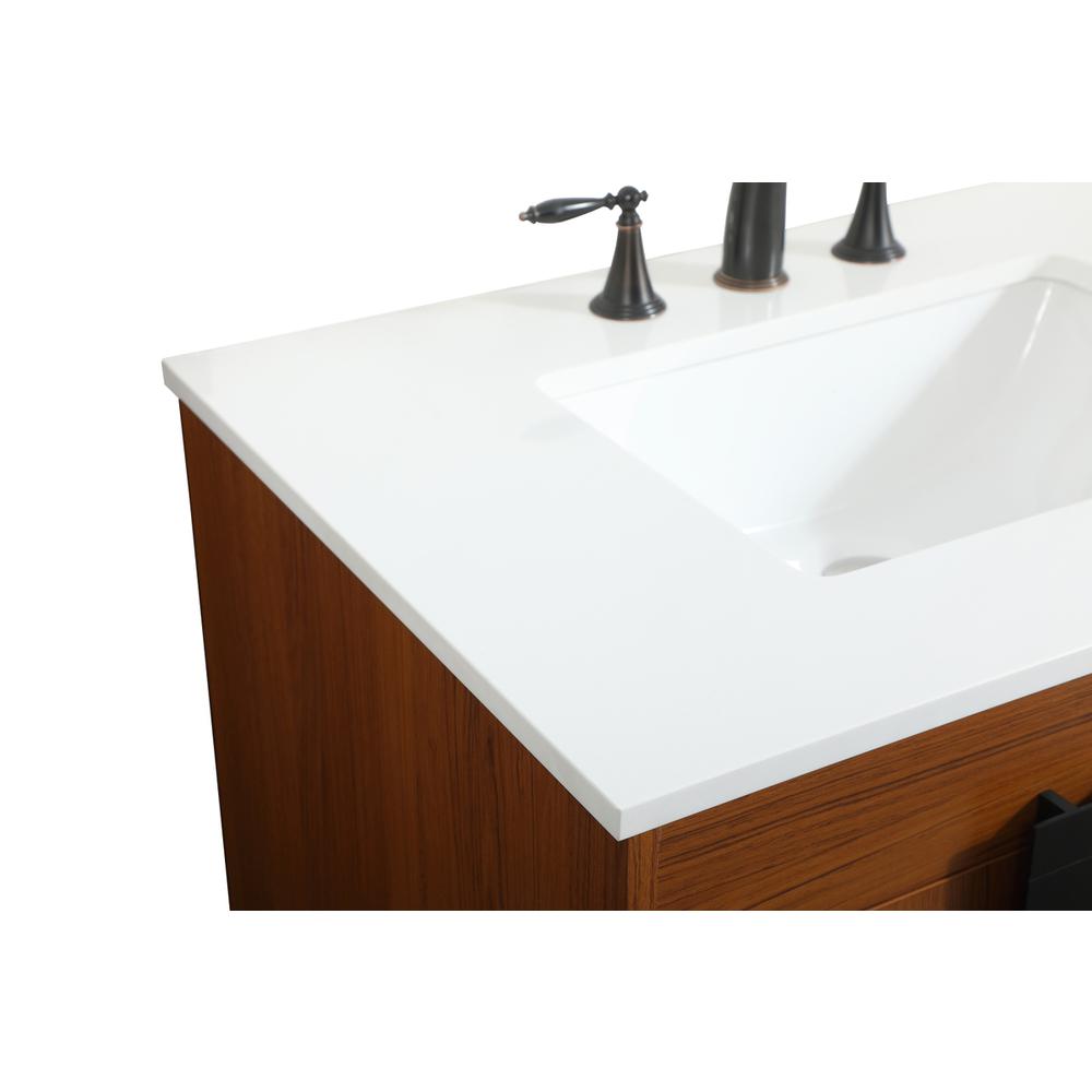 32 Inch Single Bathroom Vanity In Teak. Picture 11