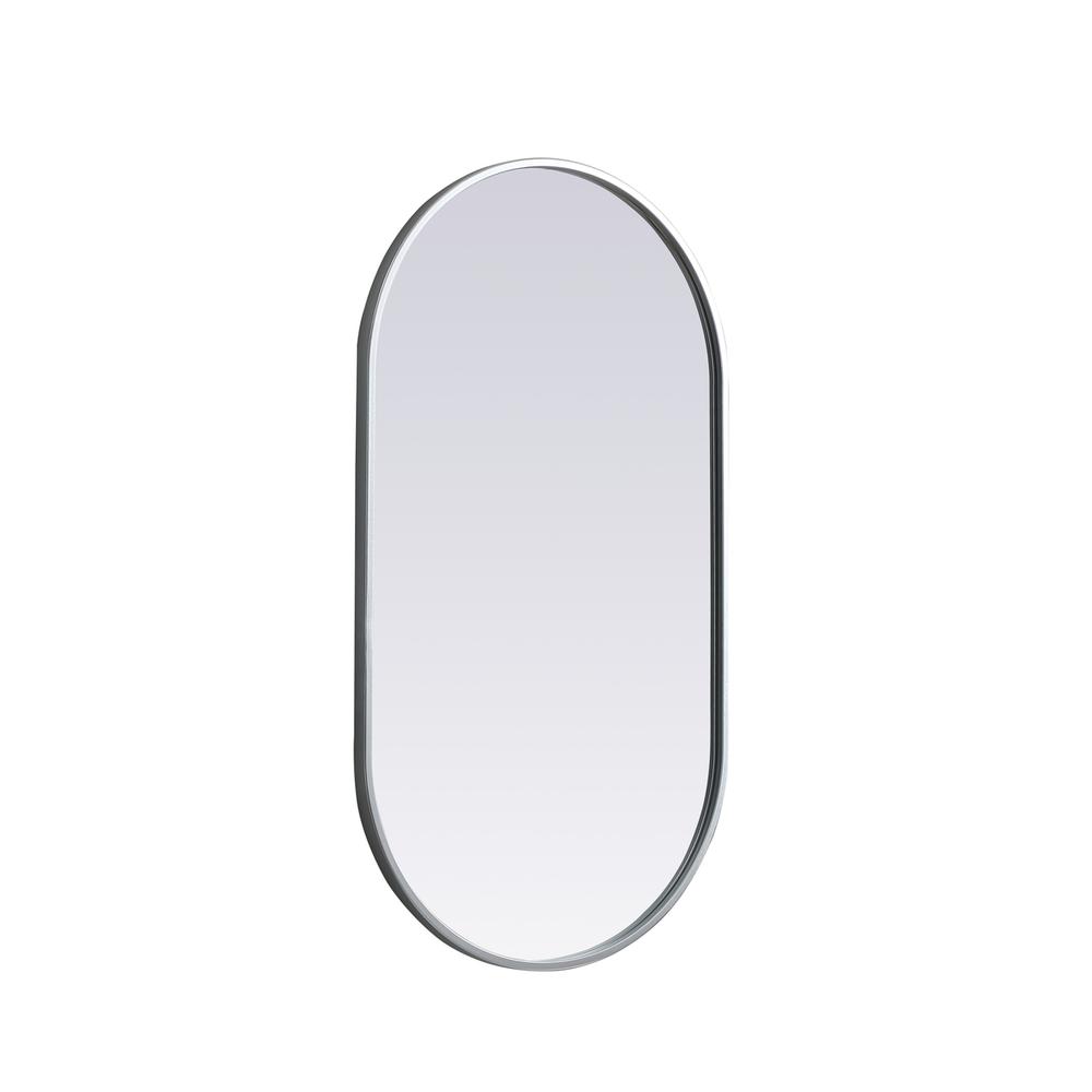 Metal Frame Oval Mirror 20X36 Inch In Silver. Picture 7