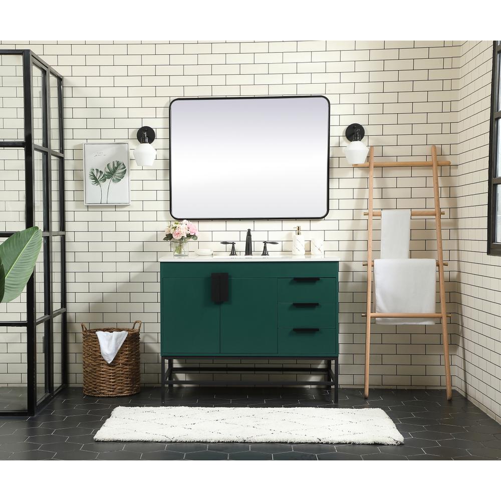42 Inch Single Bathroom Vanity In Green. Picture 4