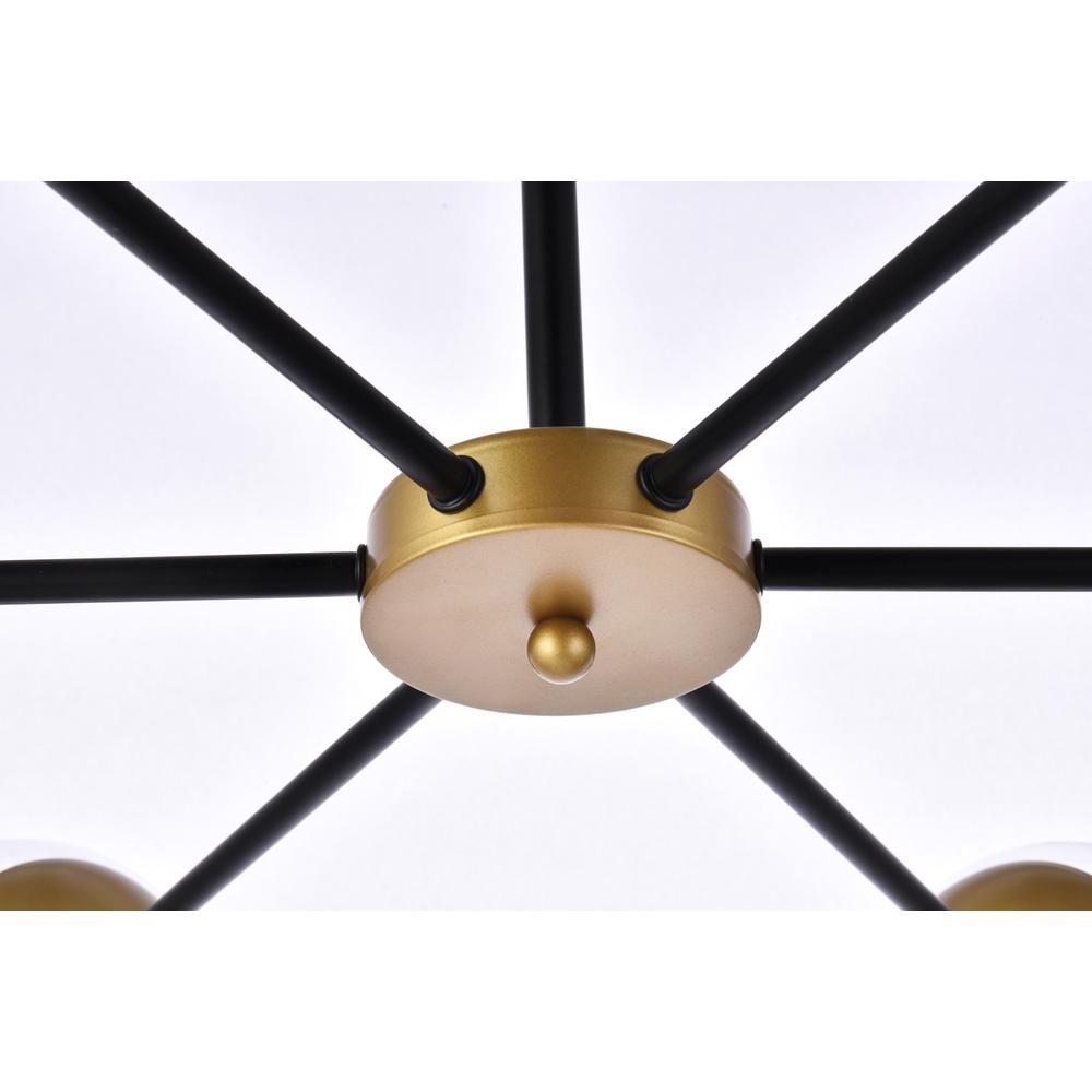 Briggs 30 Inch Pendant In Black And Brass With Clear Shade. Picture 3