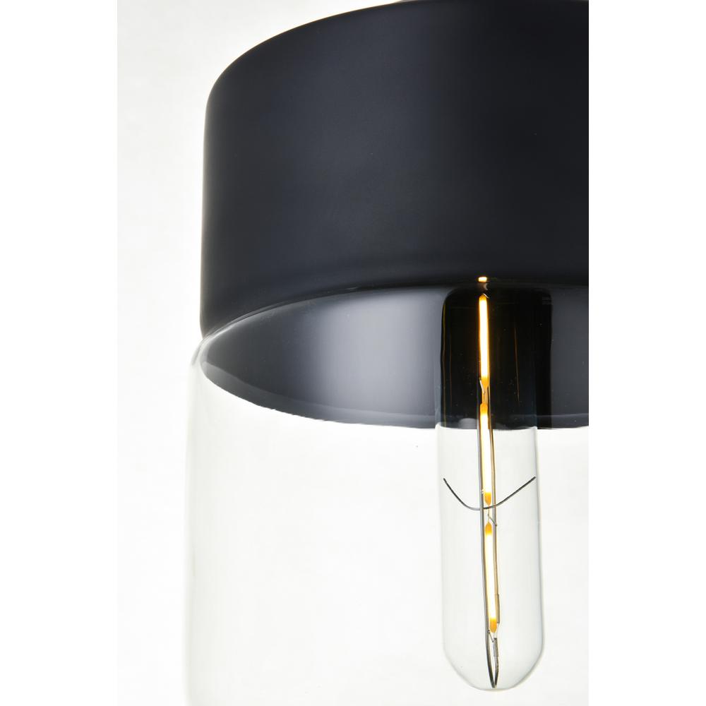 Ashwell 1 Light Black Pendant With Clear Glass. Picture 4