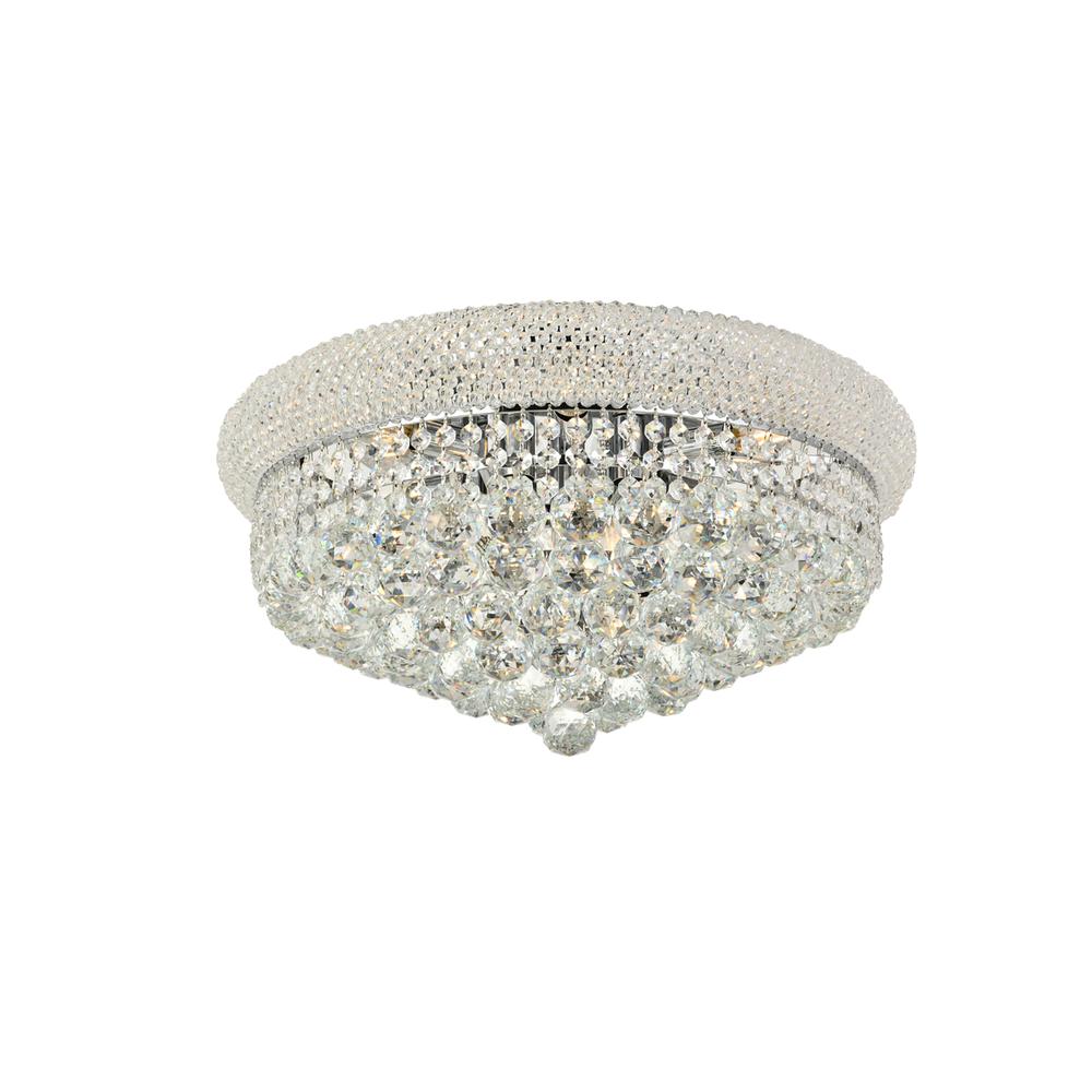 Primo 10 Light Chrome Flush Mount Clear Royal Cut Crystal. Picture 1