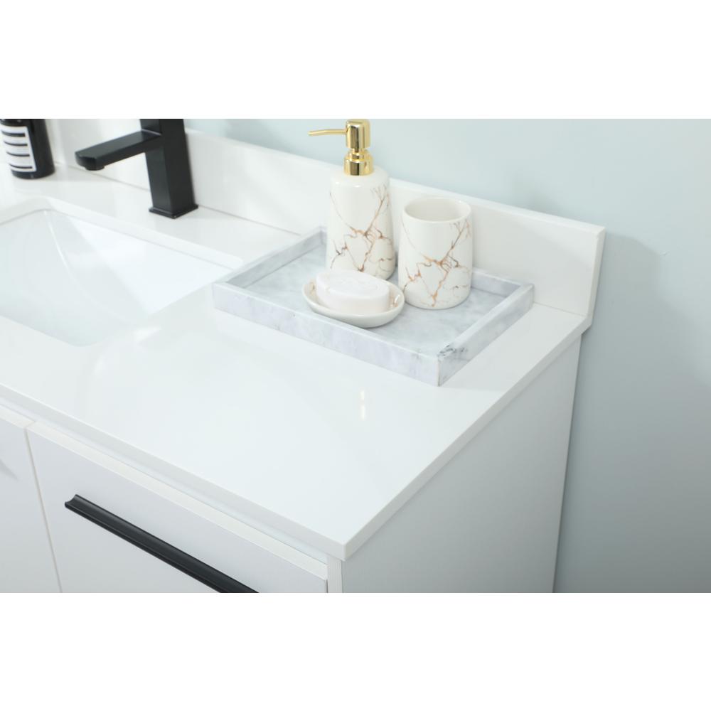 48 Inch Single Bathroom Vanity In White With Backsplash. Picture 5