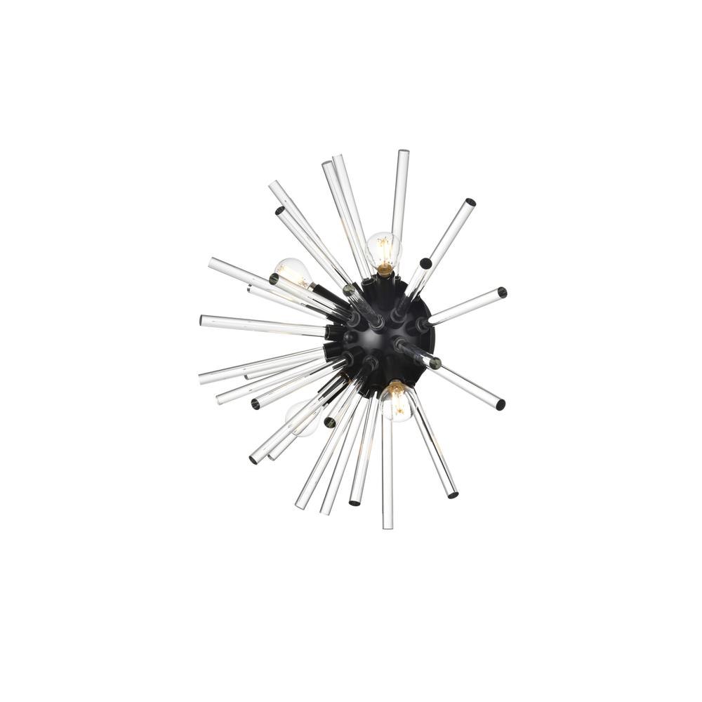Sienna 18 Inch Crystal Rod Wall Sconce In Black. Picture 2
