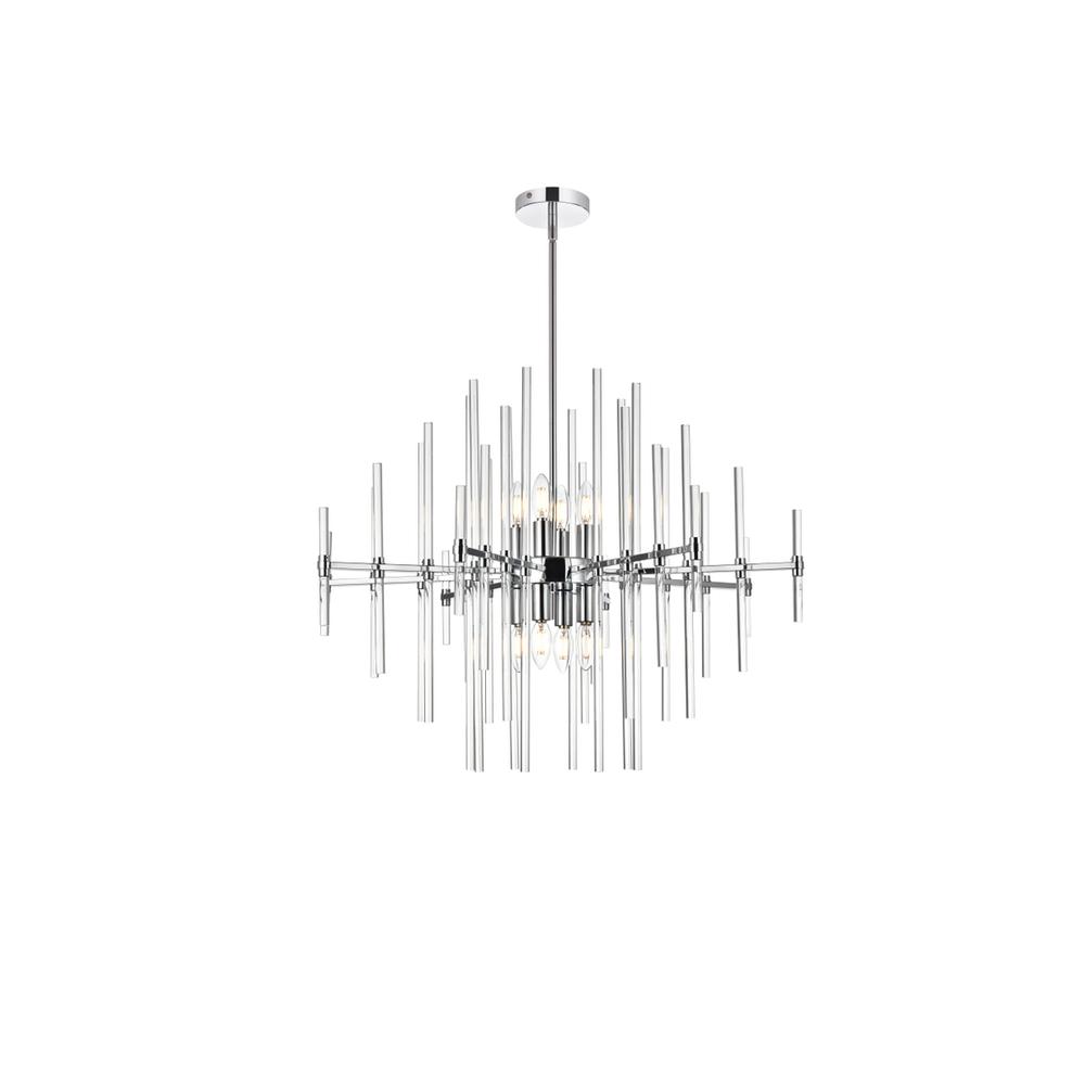Sienna 31 Inch Crystal Rod Pendant In Chrome. Picture 1