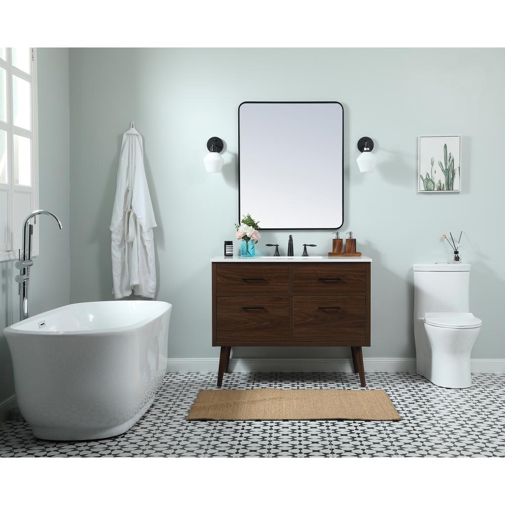 42 Inch Single Bathroom Vanity In Walnut. Picture 4