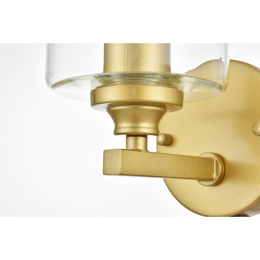 Mayson 1 Light Brass And Clear Bath Sconce. Picture 5